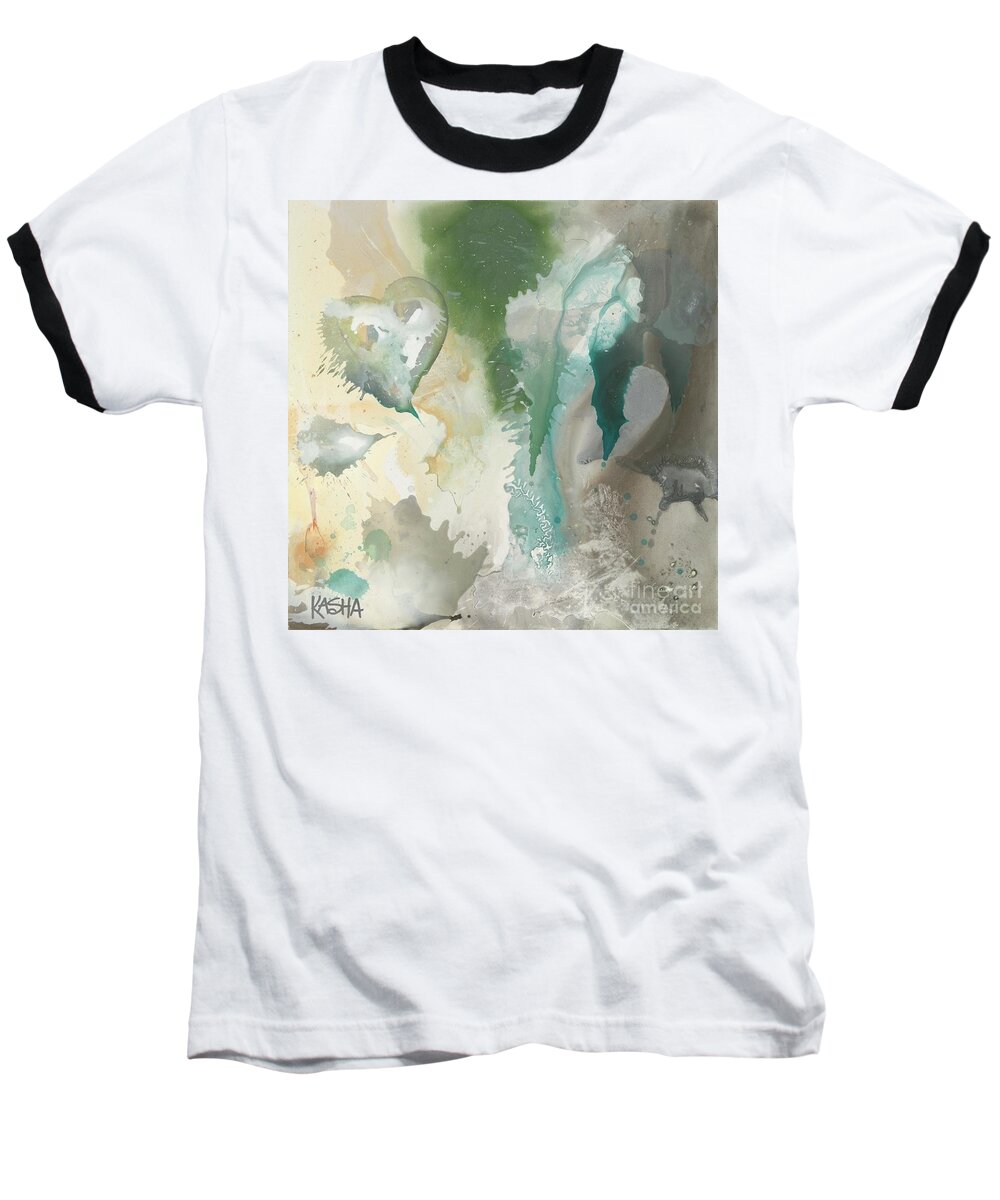 Water Baseball T-Shirt featuring the painting Sea Foam by Kasha Ritter
