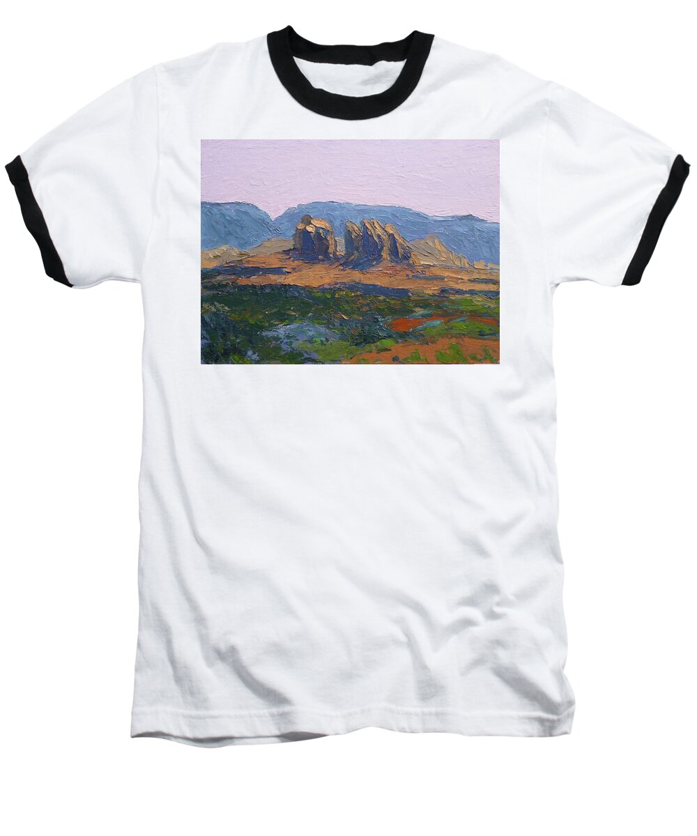 Landscape Baseball T-Shirt featuring the painting Sedona View by Stan Chraminski