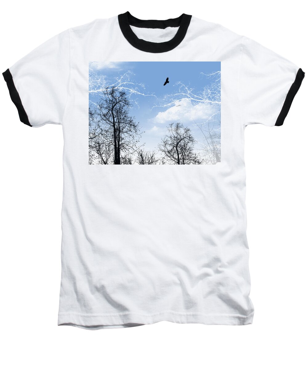 Flight Baseball T-Shirt featuring the painting Shadow by Trilby Cole