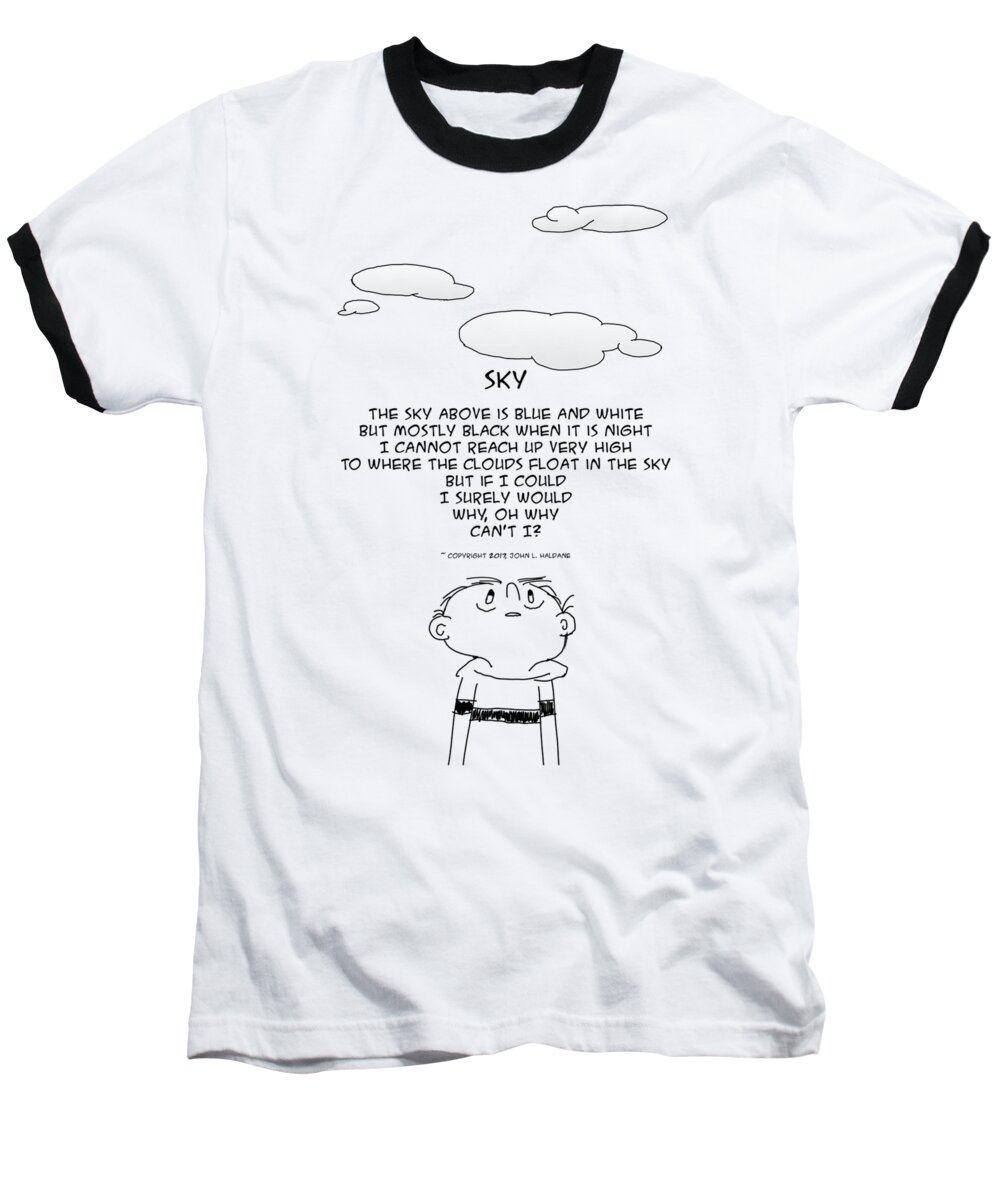 Sky Baseball T-Shirt featuring the drawing Sky by John Haldane