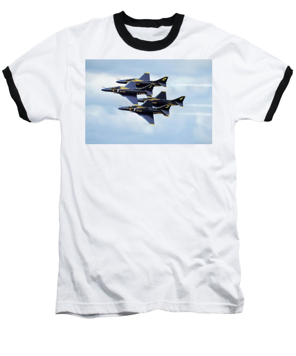 Aviation Baseball T-Shirt featuring the digital art Skyhawk Diamond by Peter Chilelli