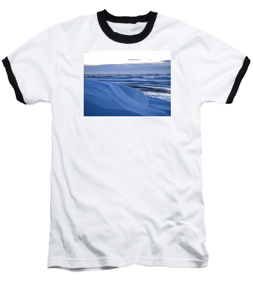 Jonas Seas Baseball T-Shirt featuring the photograph Snow Dunes by Newwwman