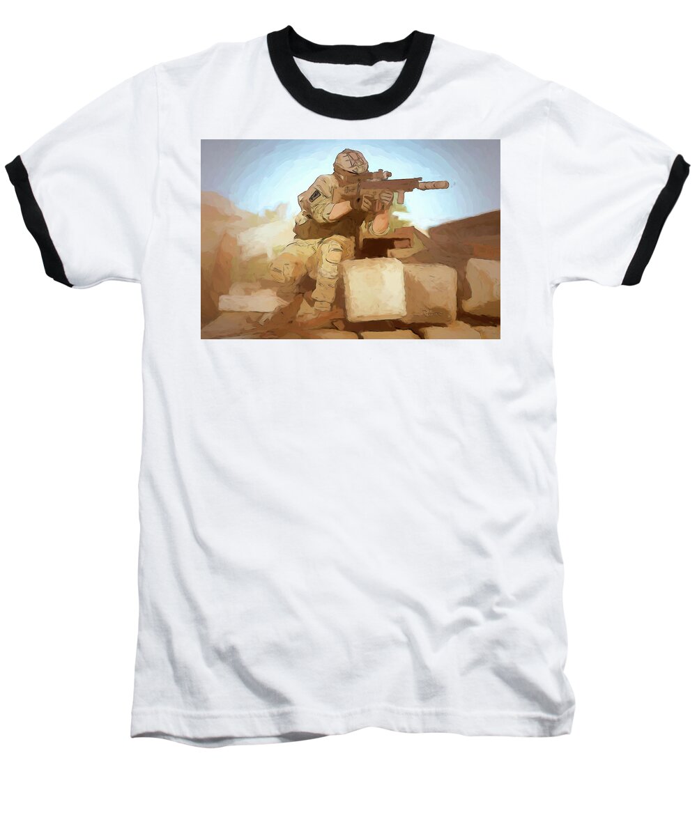 Soldier Baseball T-Shirt featuring the digital art Soldier by David Luebbert