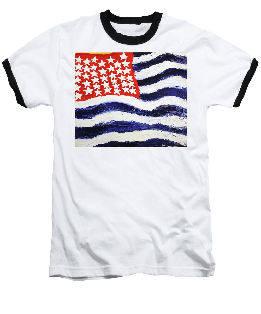 Modern Art Baseball T-Shirt featuring the photograph Something's Wrong with America by Thomas Blood