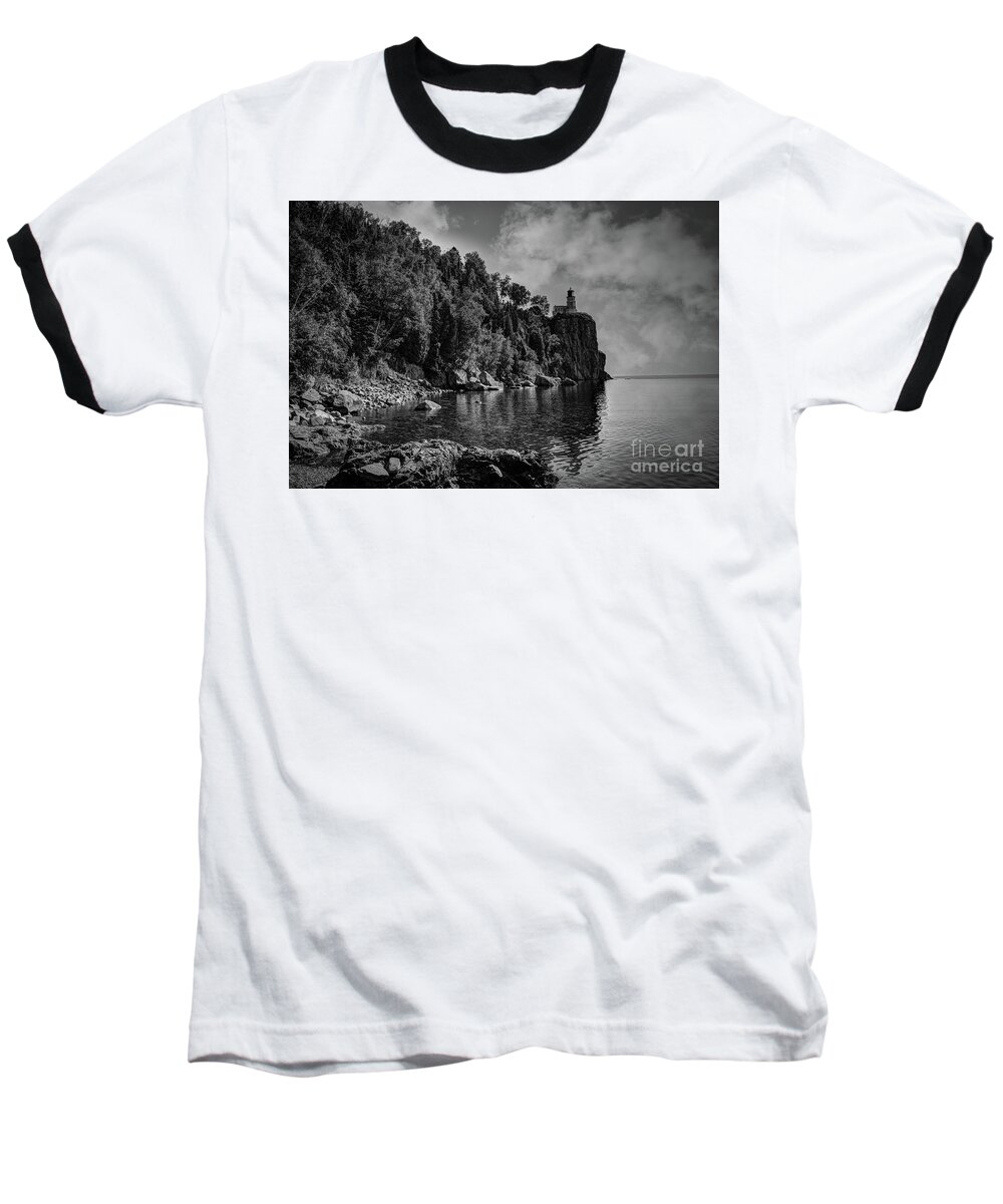 Minnesota Baseball T-Shirt featuring the photograph Split Rock Lighthouse by Deborah Klubertanz