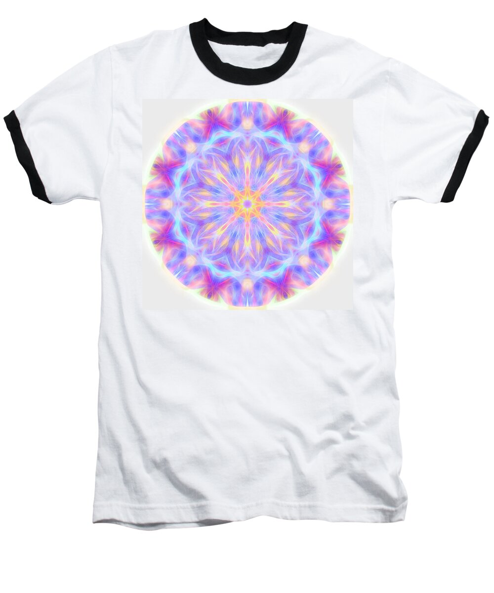 Mandala Baseball T-Shirt featuring the digital art Spring Energy Mandala 3 by Beth Venner