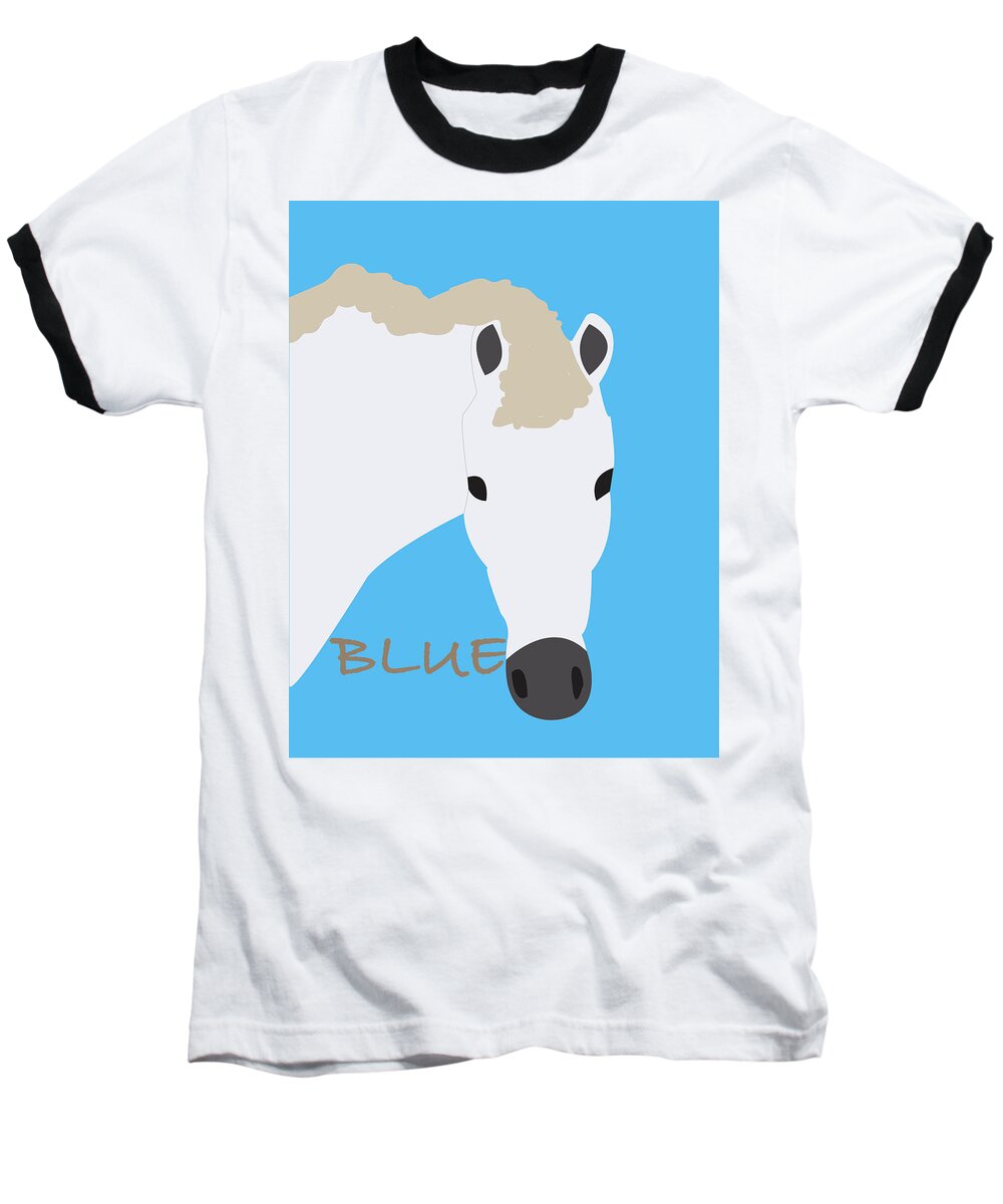 Pony Baseball T-Shirt featuring the photograph Sprout Blue by Caroline Elgin