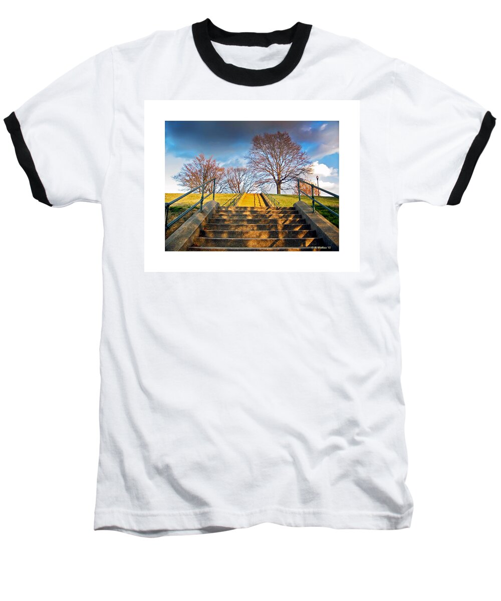 Stairway Baseball T-Shirt featuring the photograph Stairway To Federal Hill by Brian Wallace