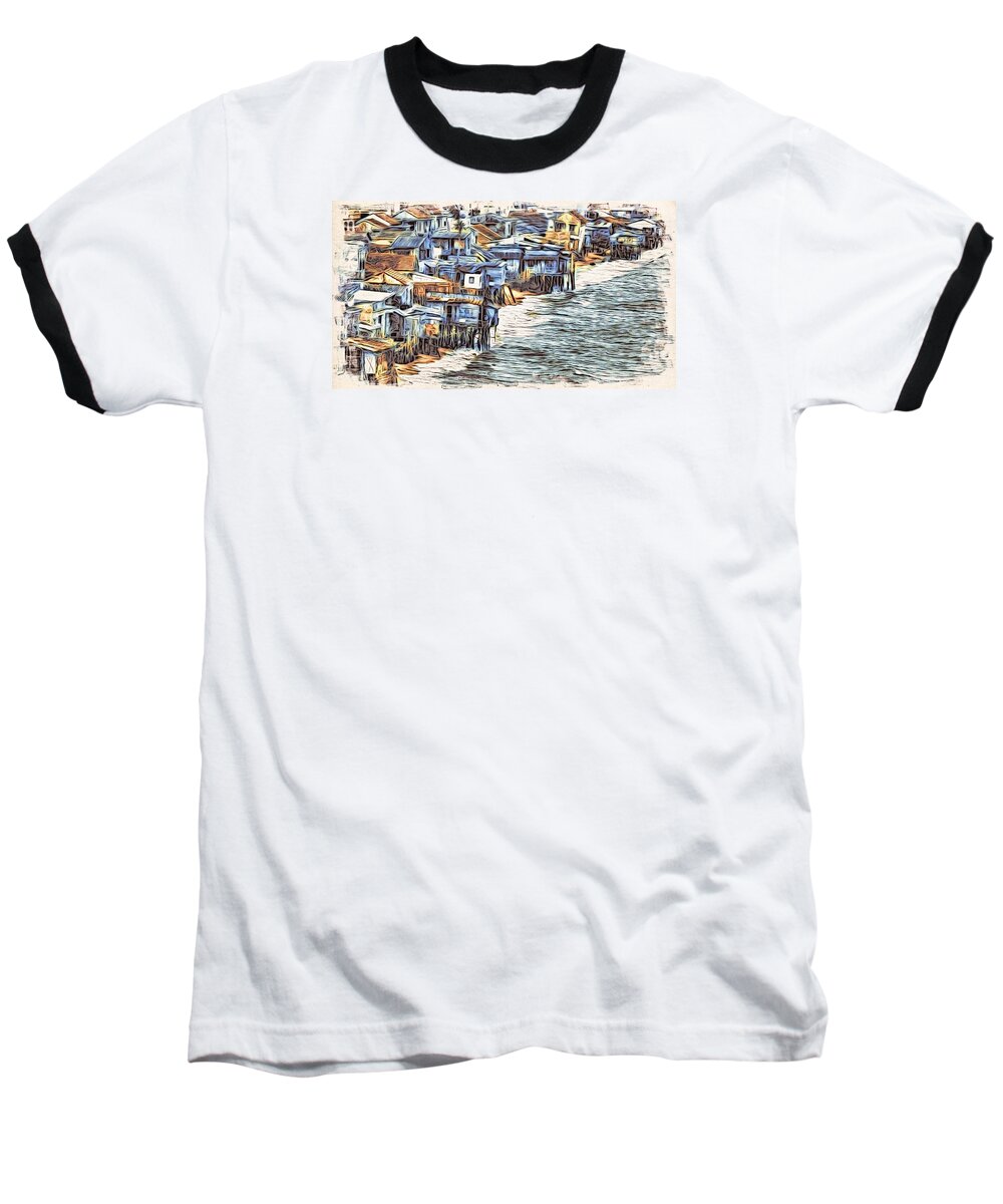 Asia Baseball T-Shirt featuring the digital art Stiltsville by Cameron Wood