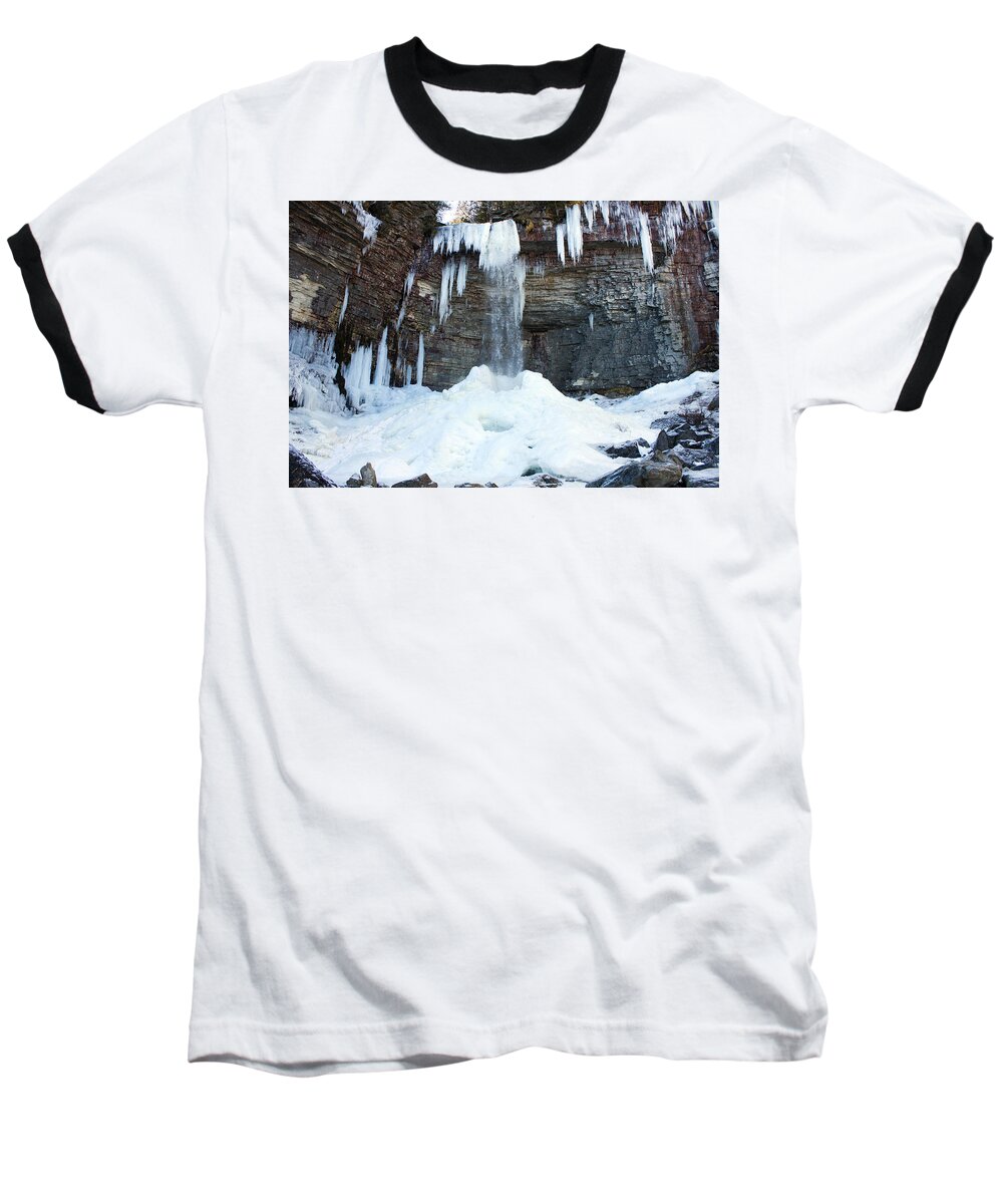 Waterfall Baseball T-Shirt featuring the photograph Stony Kill Falls in February #2 by Jeff Severson