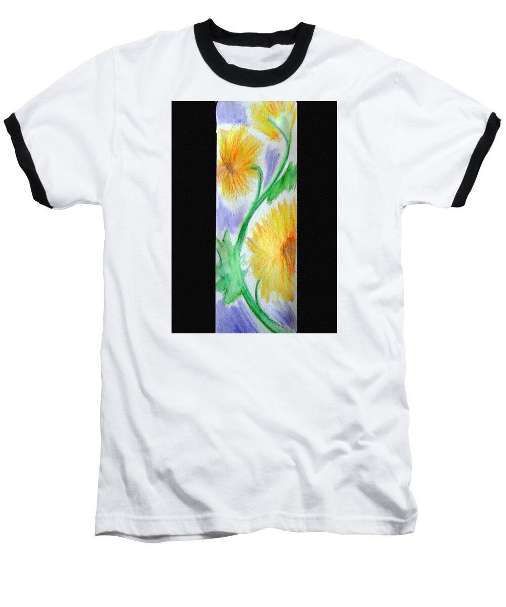 Flowers Baseball T-Shirt featuring the painting Sunflowers 27 by Loretta Nash