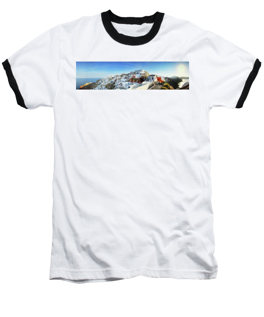 Greece Baseball T-Shirt featuring the photograph Sunrise at Oia by Dave Koch