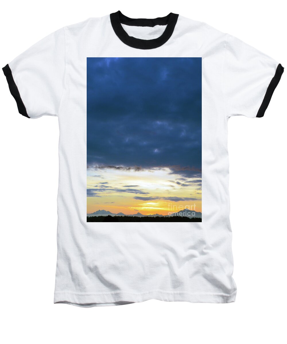 Landscape Baseball T-Shirt featuring the photograph Sunrise over the Cascades by Brian O'Kelly