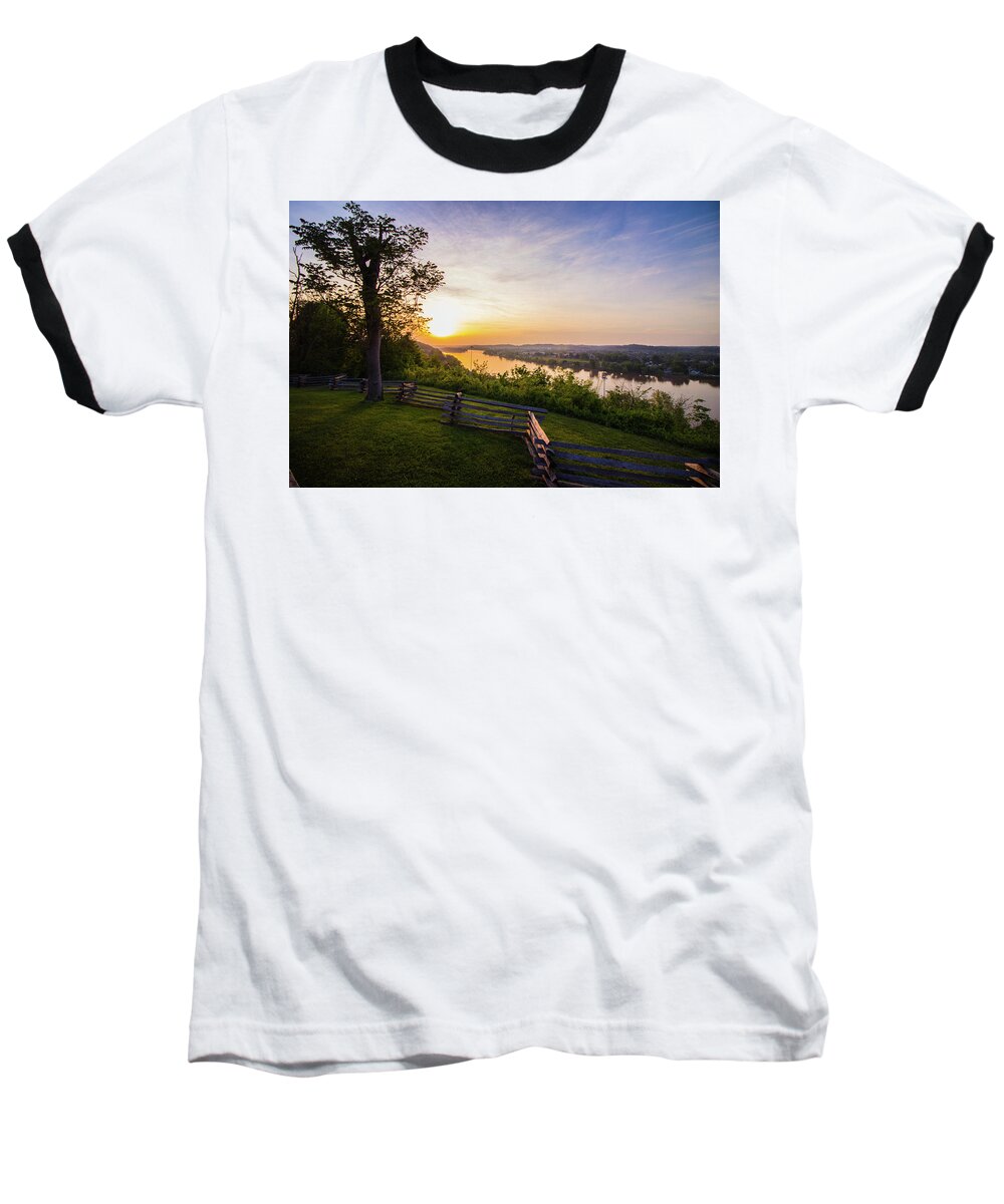 Parkersburg Baseball T-Shirt featuring the photograph Sunset from Boreman Park by Jonny D