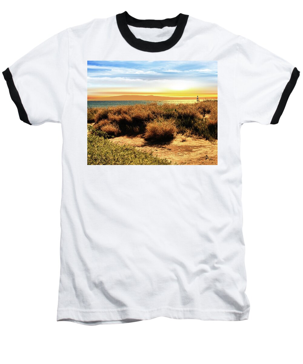Wright Baseball T-Shirt featuring the photograph Sunset On The Bay by Paulette B Wright
