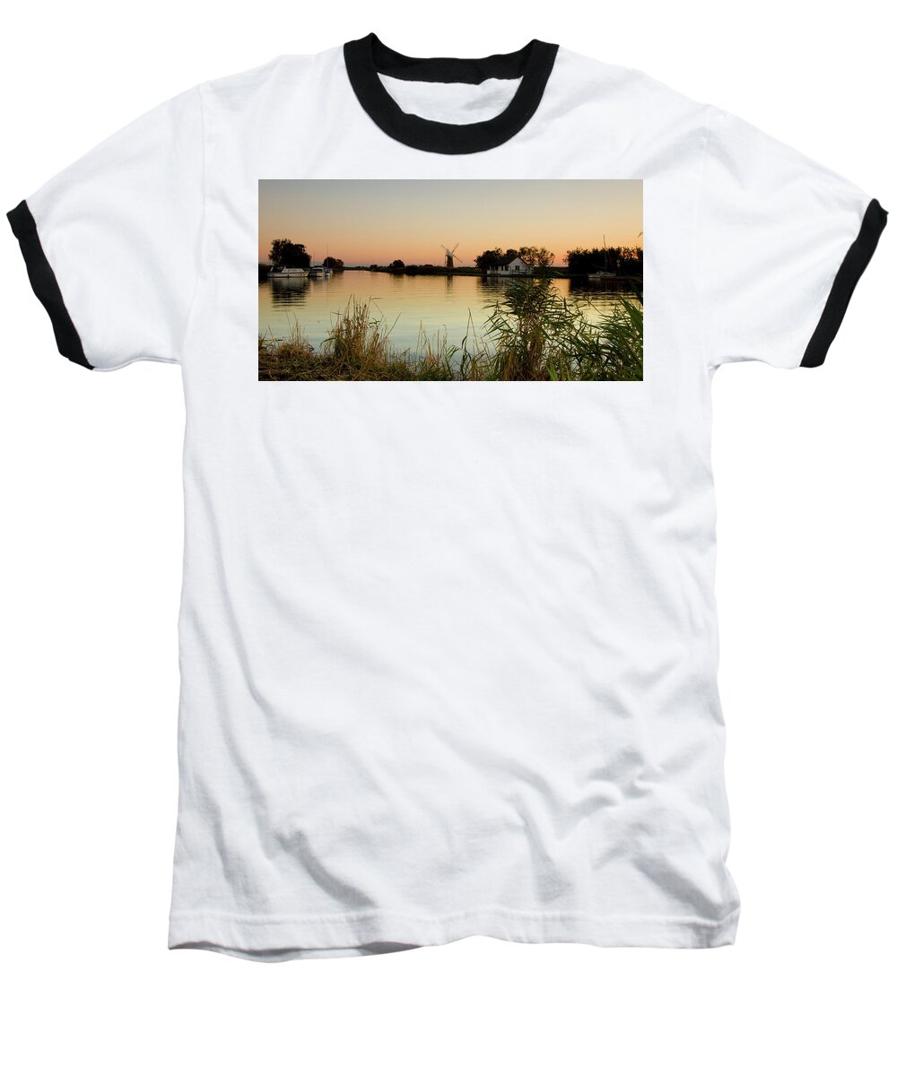 Amazing Sunset Pictures Baseball T-Shirt featuring the photograph Sunset on the river by Ed James