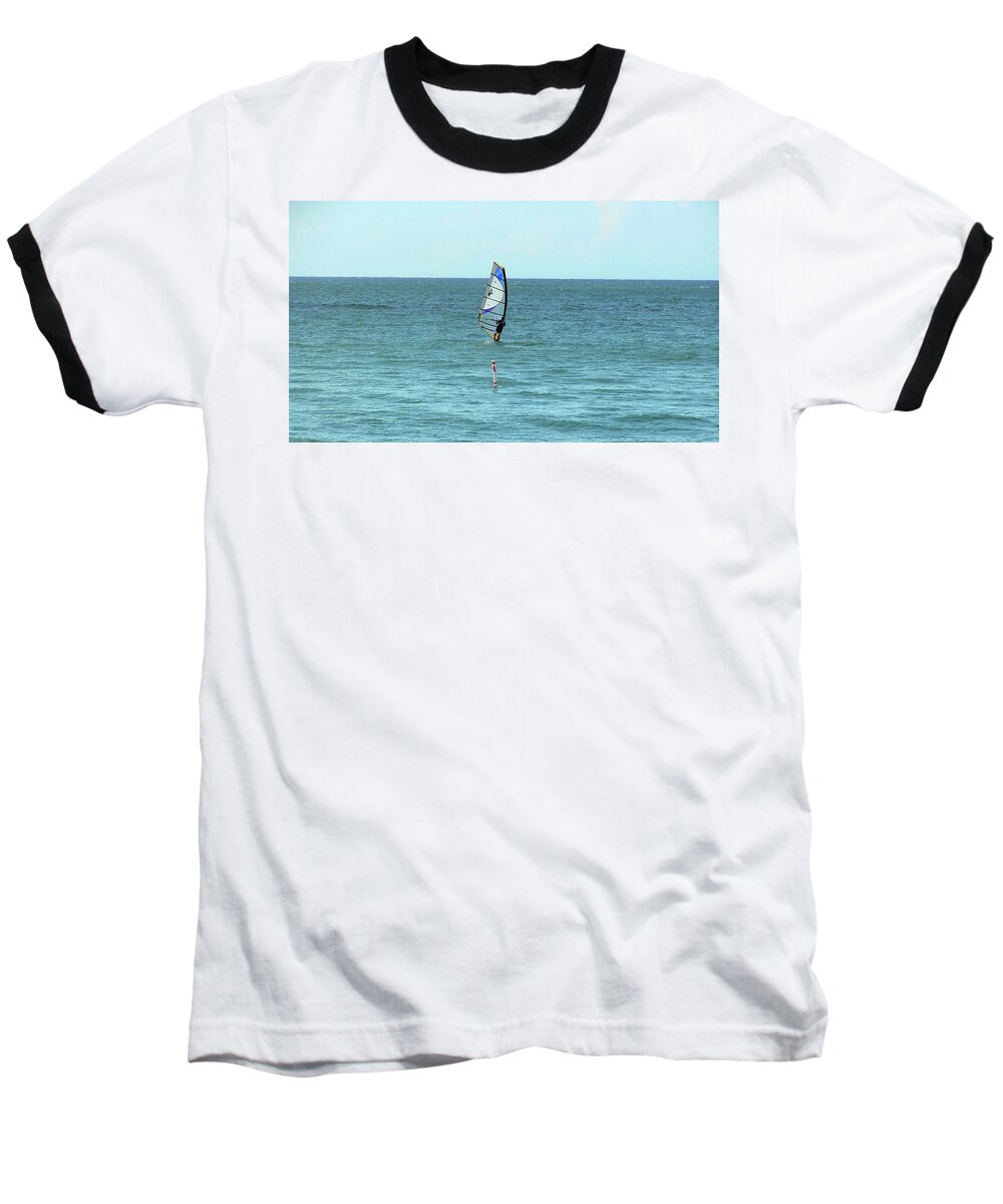 Playa Puntas Las Maras Baseball T-Shirt featuring the photograph Surfing en Ocean Park by Walter Rivera-Santos