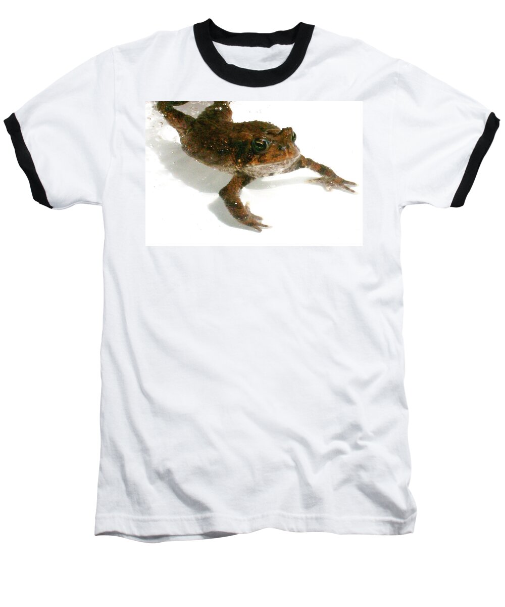 Photography Baseball T-Shirt featuring the digital art Swimming Toad by Barbara S Nickerson