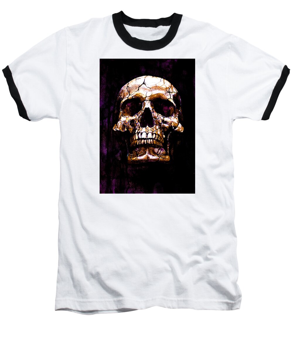 Skull Baseball T-Shirt featuring the painting Tears Dry On Their Own 3 by Laur Iduc