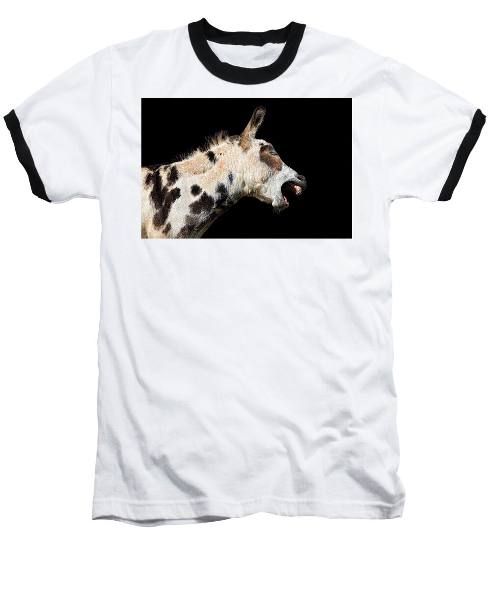 Donkey Baseball T-Shirt featuring the photograph Tell it Like it Is by Sharon Jones