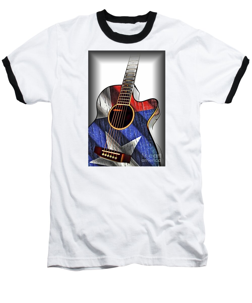 Composite Baseball T-Shirt featuring the photograph Texas Guitar by Walt Foegelle