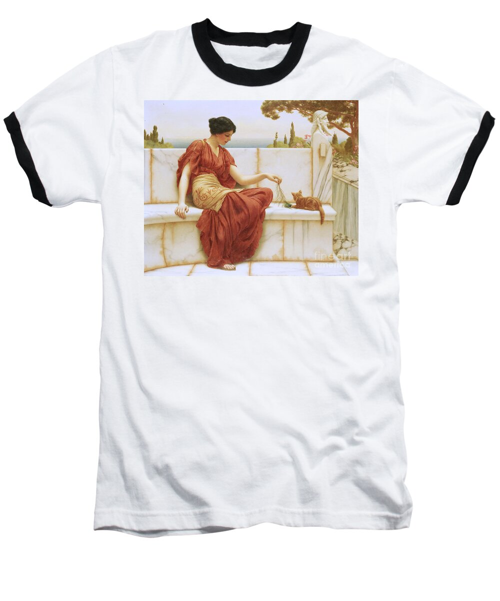 The Favorite Baseball T-Shirt featuring the painting The Favorite by John William Godward