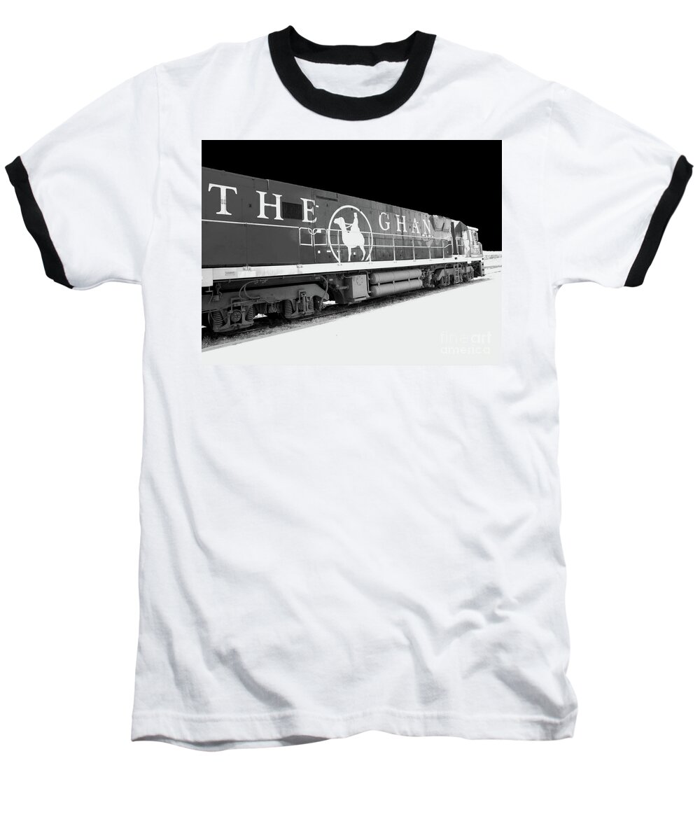 Digital Black And White Photo Baseball T-Shirt featuring the photograph The Ghan BW by Tim Richards