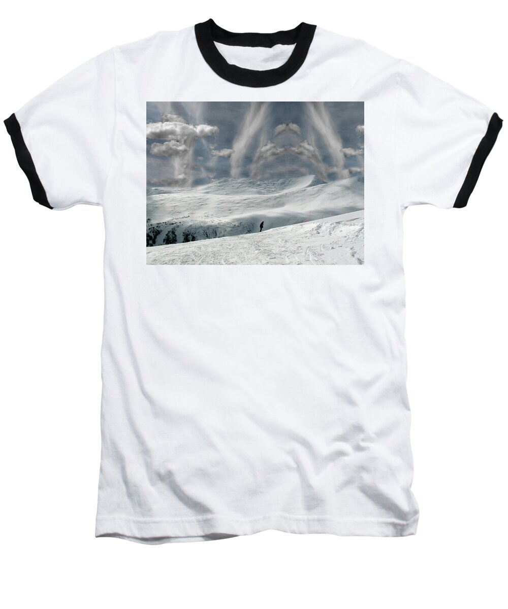 Boarder Baseball T-Shirt featuring the photograph The Lone Boarder by Wayne King