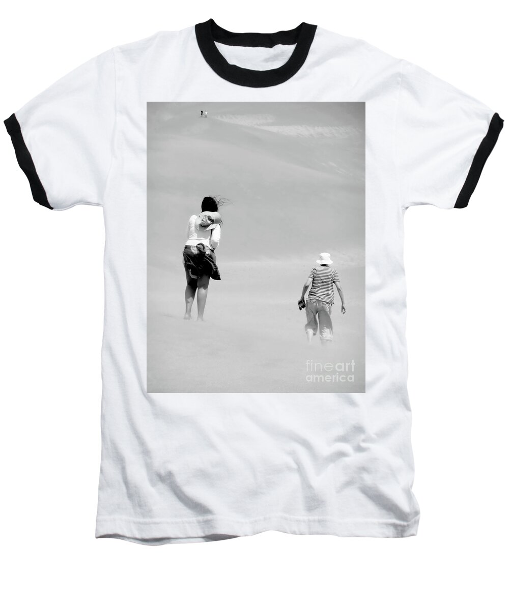 Digital Black And White Photo Baseball T-Shirt featuring the photograph The Men Return by Tim Richards