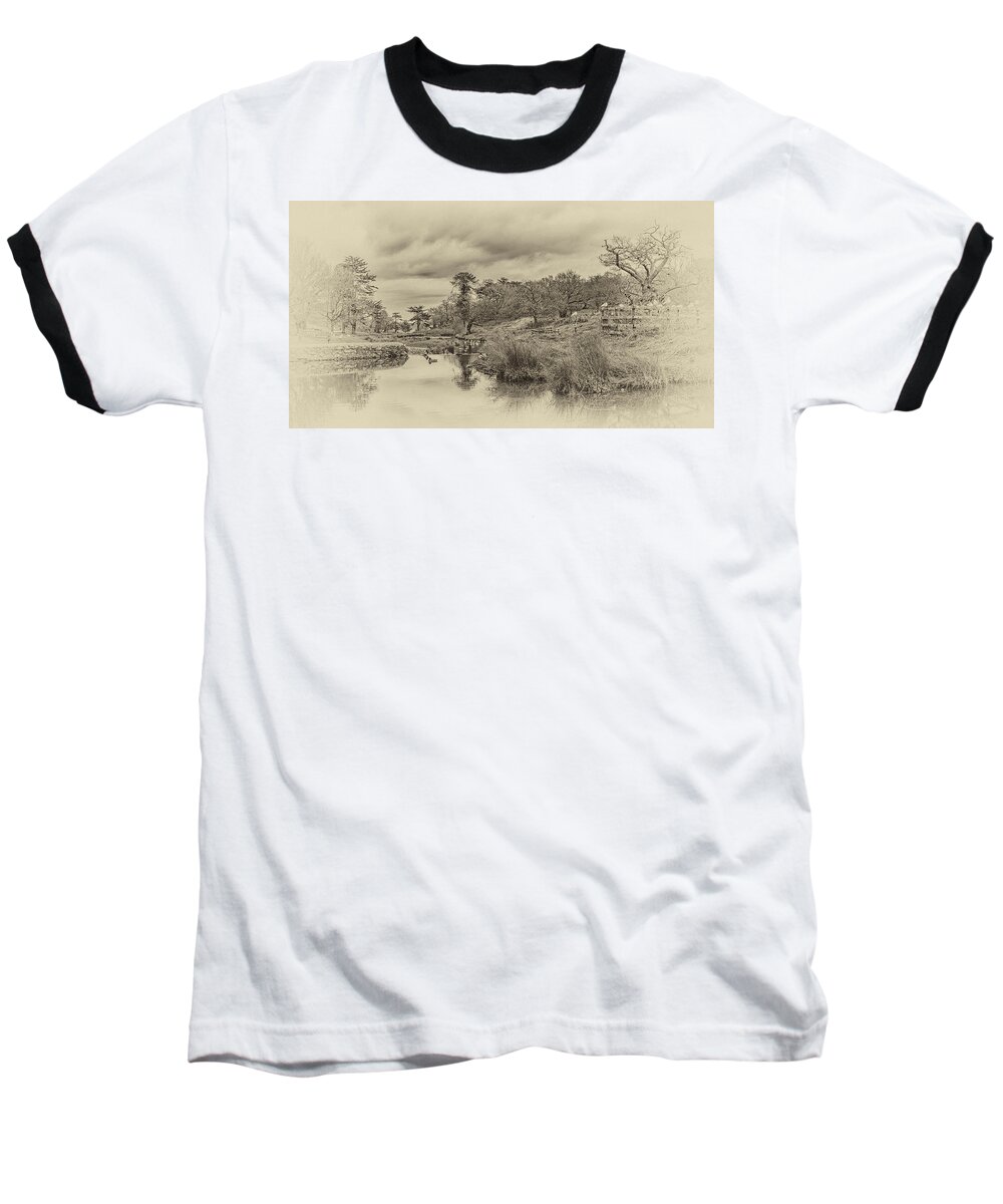 Landscape Baseball T-Shirt featuring the photograph The Old Pond by Nick Bywater