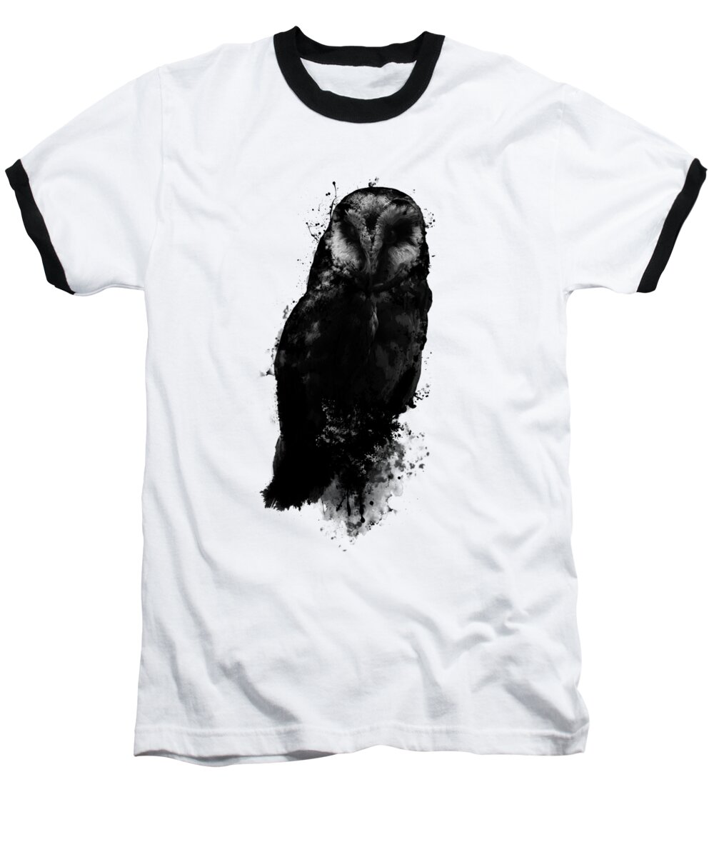 Owl Baseball T-Shirt featuring the mixed media The Owl by Nicklas Gustafsson