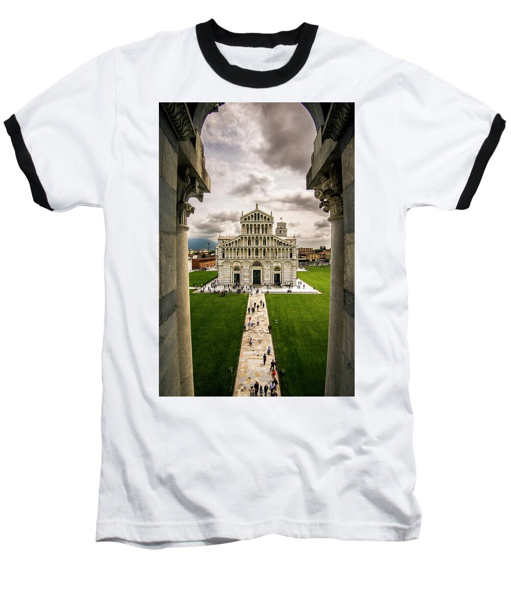 Europe Baseball T-Shirt featuring the photograph The Pisa Cathedral from the Bapistry by Matt Swinden