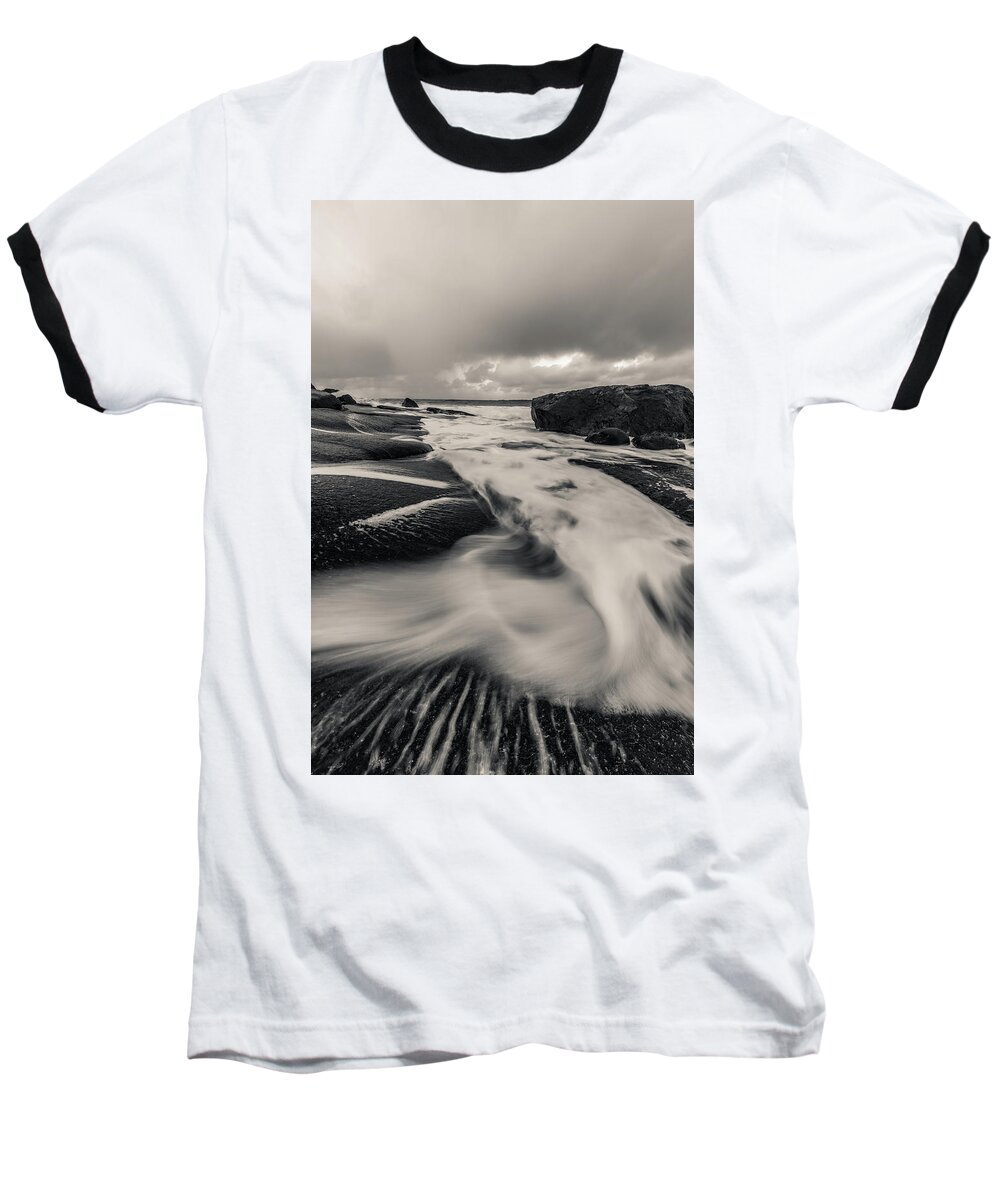 Rush Baseball T-Shirt featuring the photograph The Rush of the North Sea by Alex Lapidus