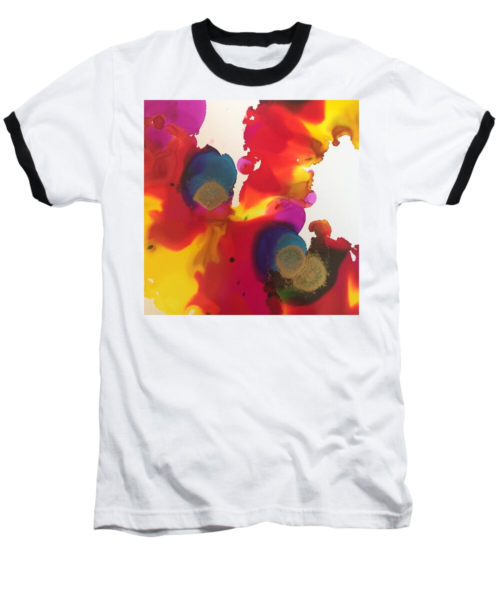 Abstract Baseball T-Shirt featuring the painting The Scream by Tara Moorman