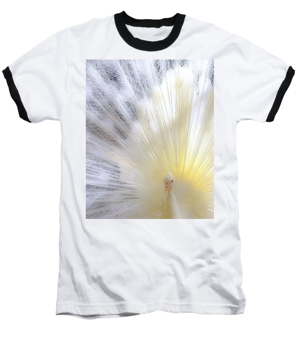 Bird Baseball T-Shirt featuring the photograph The Softer Side of White by Lori Lafargue