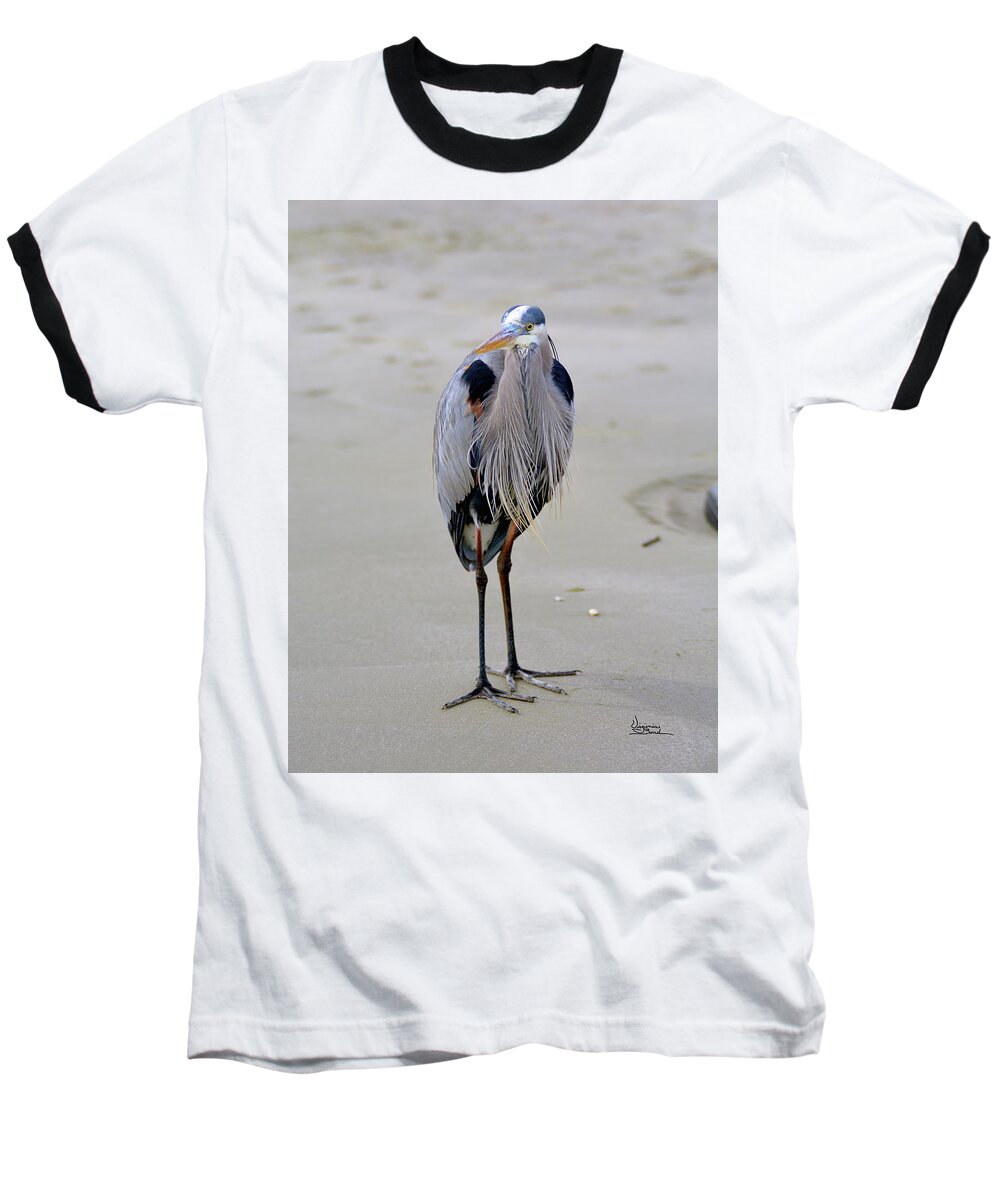  Baseball T-Shirt featuring the painting The Watcher by Virginia Bond