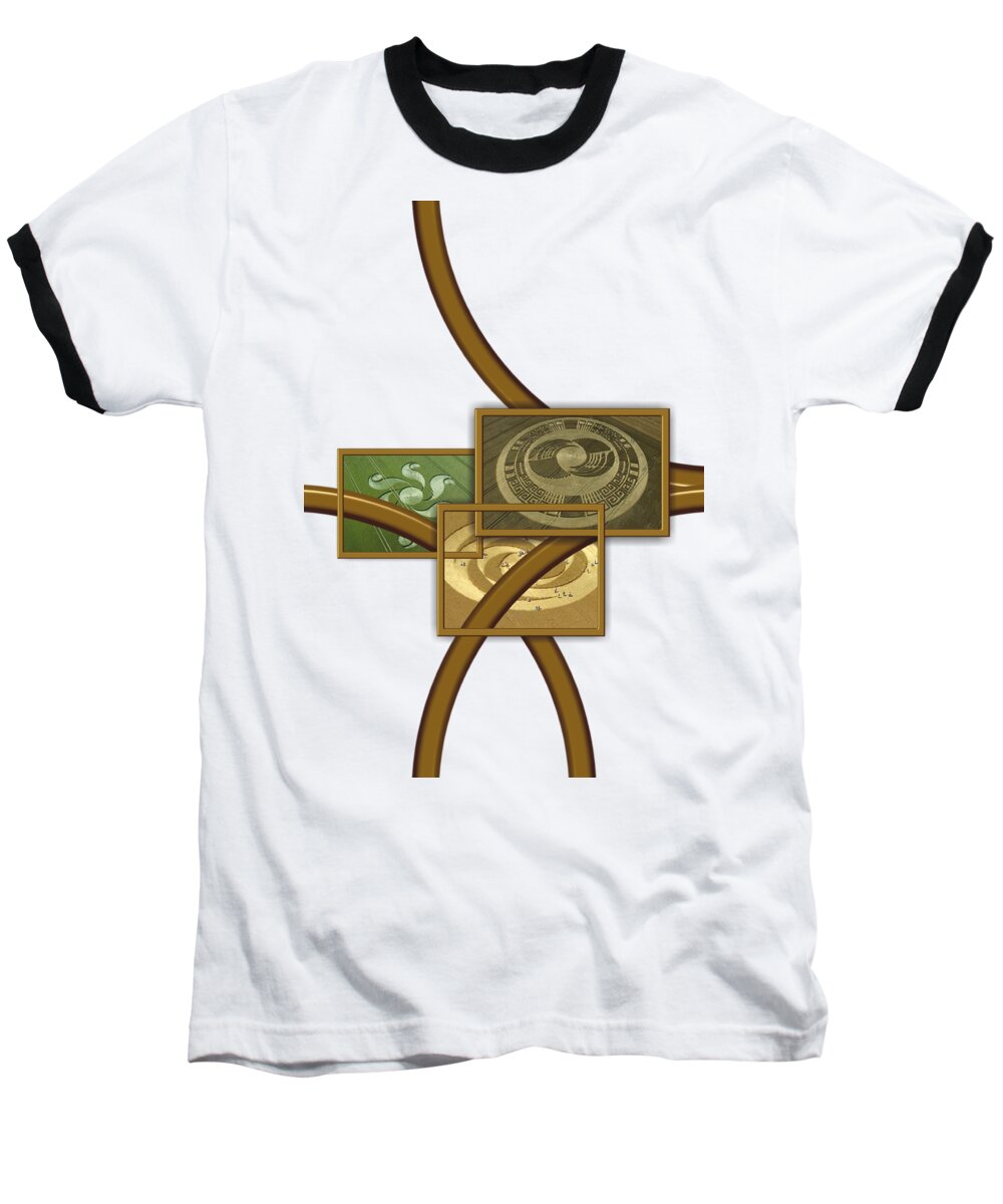 Fantasy Baseball T-Shirt featuring the digital art The World of Crop Circles by Pierre Blanchard by Esoterica Art Agency
