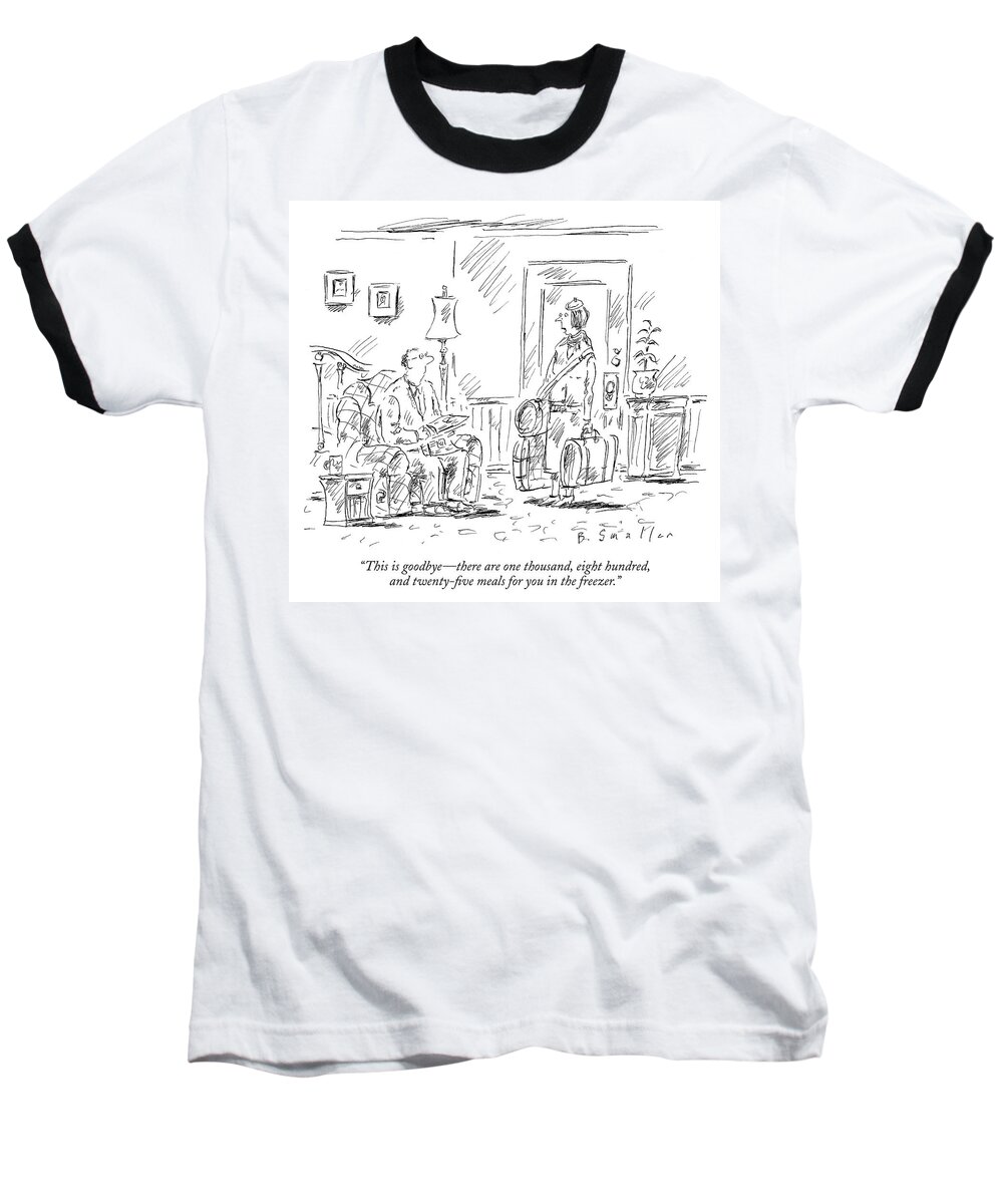 this Is Goodbyethere Are One Thousand Baseball T-Shirt featuring the drawing This Is Goodbye by Barbara Smaller