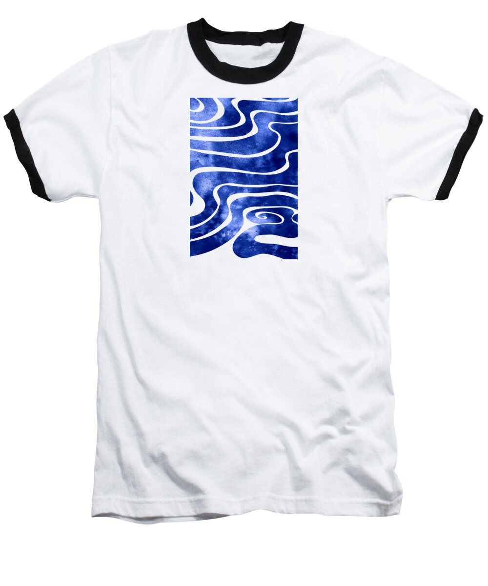 Swell Baseball T-Shirt featuring the mixed media Tide V by Stevyn Llewellyn