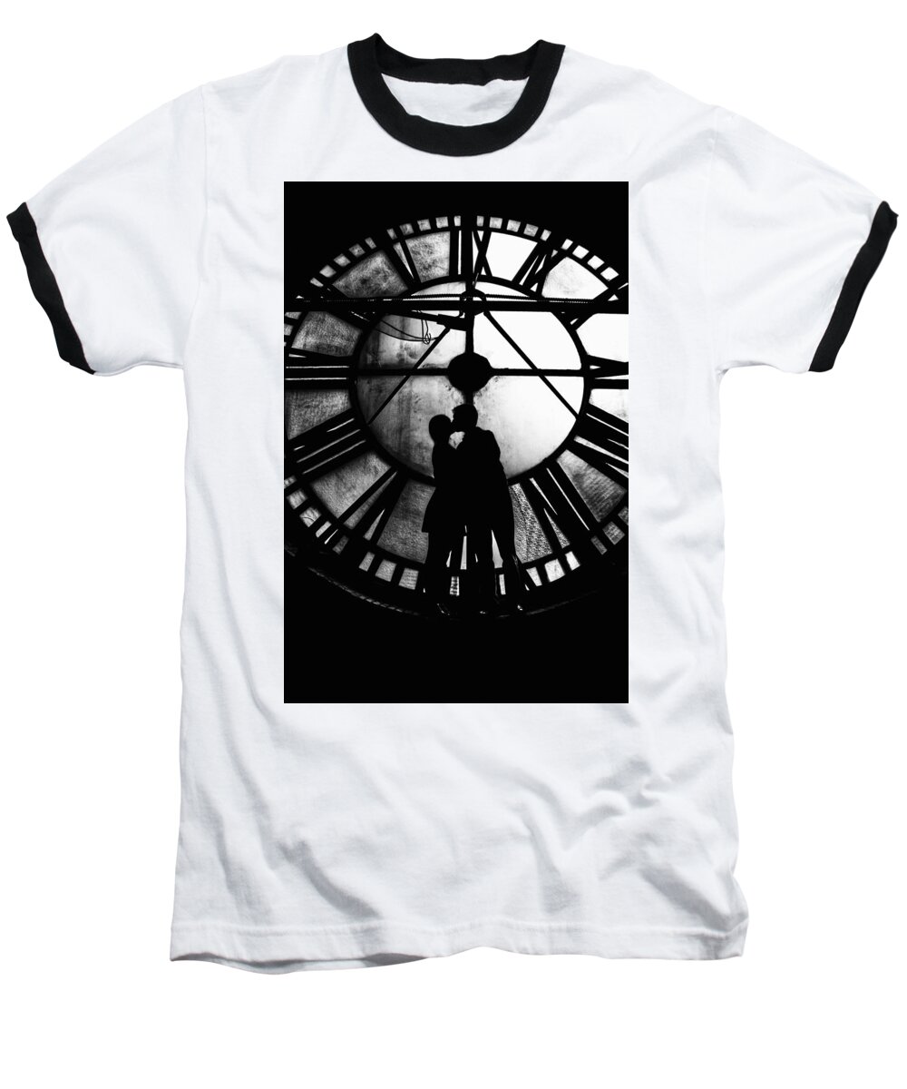 Timeless Love Baseball T-Shirt featuring the photograph Timeless Love - Black and White by Marianna Mills