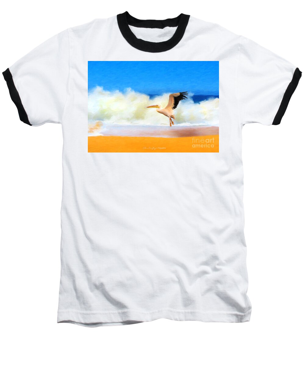 Touch Down Baseball T-Shirt featuring the painting Touch Down by Chris Armytage