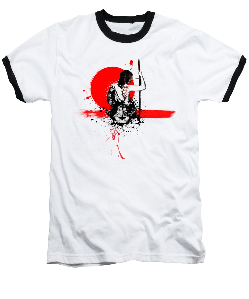 Samurai Baseball T-Shirt featuring the digital art Female Samurai by Nicklas Gustafsson