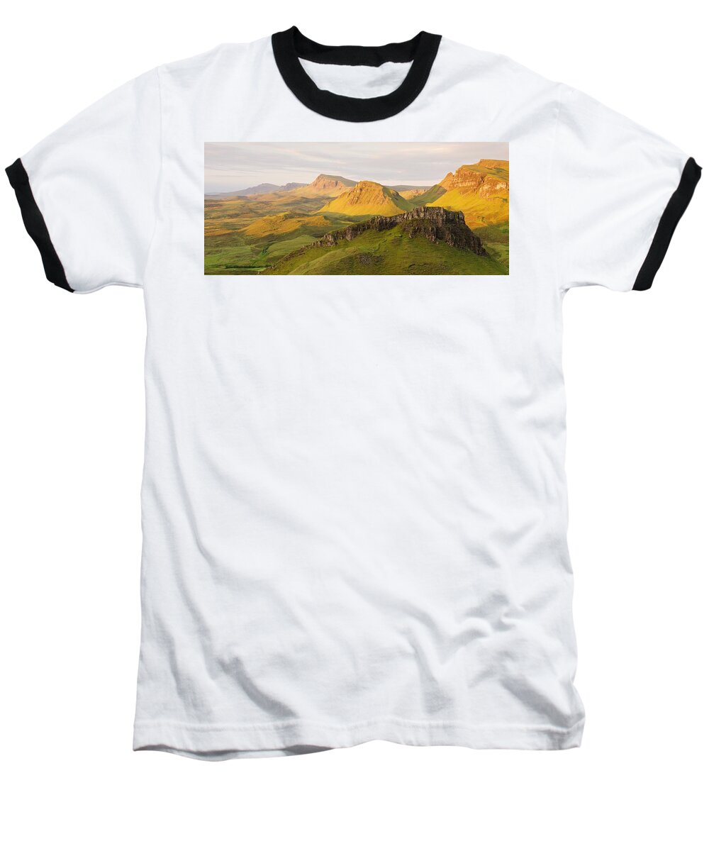 Isle Of Skye Baseball T-Shirt featuring the photograph Trotternish Summer Panorama by Stephen Taylor