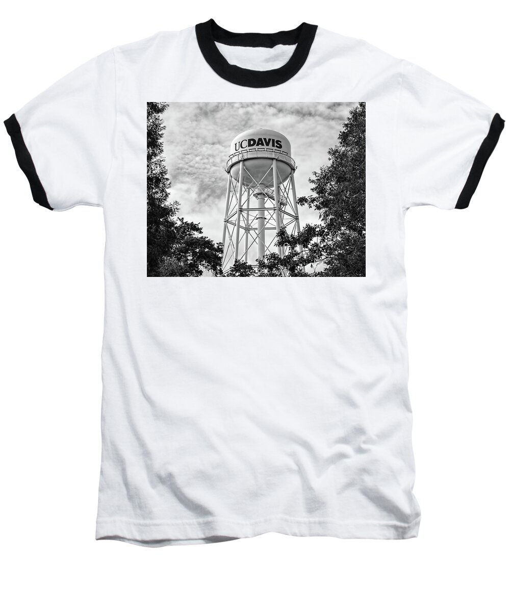 Water Tower Baseball T-Shirt featuring the photograph UC Davis water tower by Alessandra RC