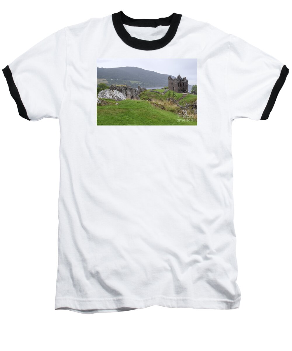 Urquhart Castle Baseball T-Shirt featuring the photograph Urquhart Castle - Drumnadrochit by Amy Fearn