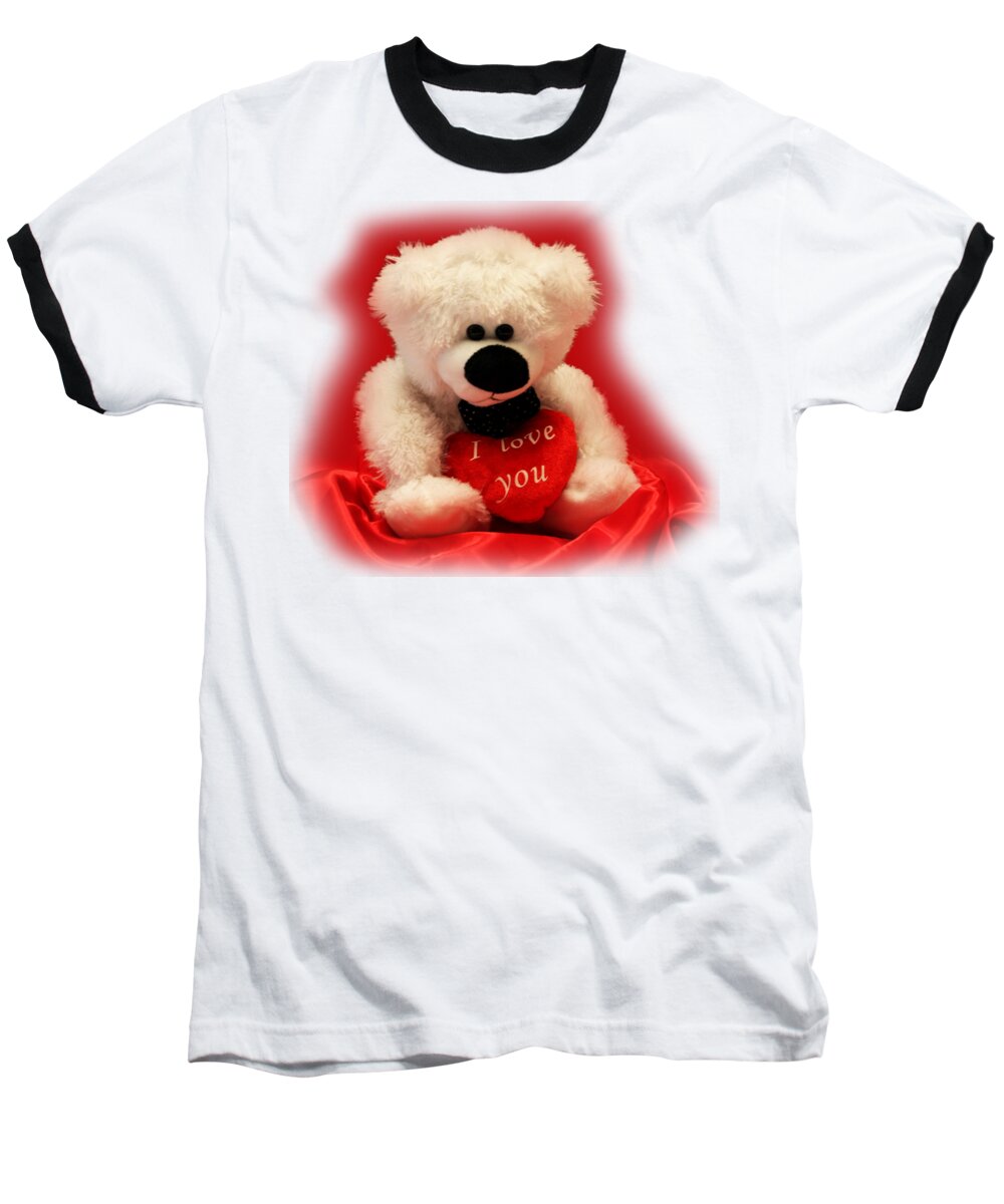 Holiday Baseball T-Shirt featuring the photograph Valentine Bear by Linda Phelps