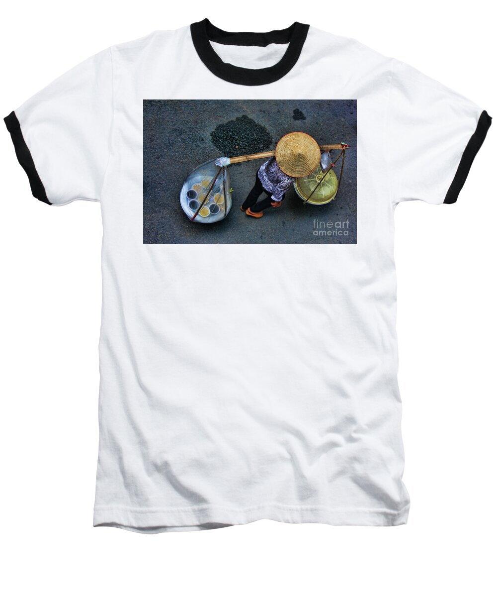 Hanoi Baseball T-Shirt featuring the photograph Vietnamese woman work by Chuck Kuhn