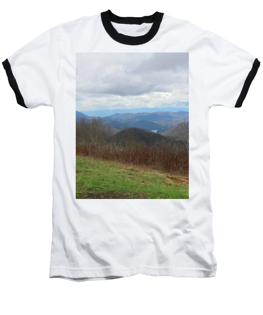 Nantahala National Forest Baseball T-Shirt featuring the photograph View From Silers Bald 2015c by Cathy Lindsey