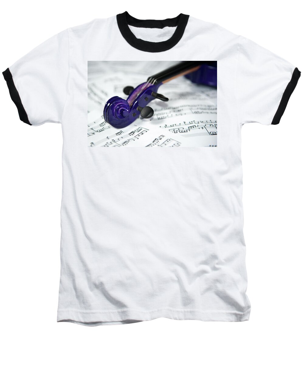 Helen Northcott Baseball T-Shirt featuring the photograph Violin Tuning Pegs by Helen Jackson