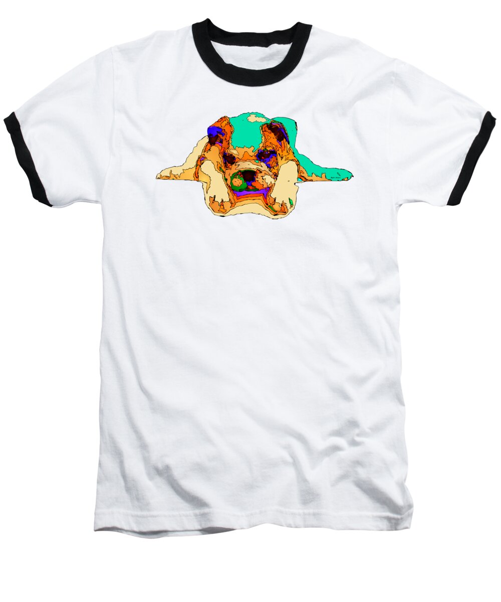 Dog Baseball T-Shirt featuring the digital art Waiting for you. Dog series by Rafael Salazar
